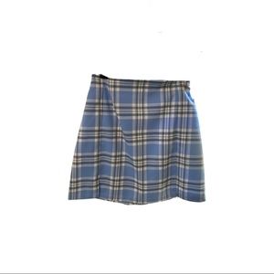 Plaid schoolgirl skirt , light blue